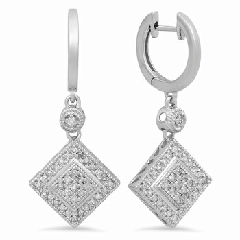 Bông tai Dazzling Rock Dazzlingrock Collection 0.45 Carat (Ctw) Round White Diamond Ladies Dangling Drop Earrings 1/2 Ct