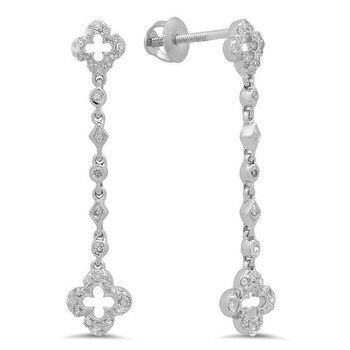 Bông tai Dazzling Rock Dazzlingrock Collection 0.30 Carat (Ctw) 14K White Diamond Ladies Dangling Drop Earrings