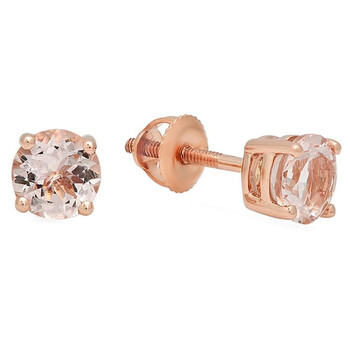 Bông tai Dazzling Rock Dazzlingrock Collection 2.00 Carat (Ctw) 14K Round Cut Morganite Ladies Solitaire Stud Earrings 2 Ct
