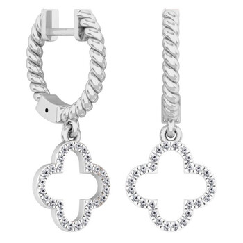 Dazzling Rock Dazzlingrock Collection 0.15 Carat (Ctw) 14K Round Diamond Ladies Fashion Dangling Drop Earrings, White Gold 2 Bông tai Dazzling Rock Dazzlingrock Collection 0.15 Carat (Ctw) 14K Round Diamond Ladies Fashion Dangling Drop Earrings