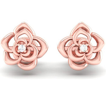 Dazzling Rock Dazzlingrock Collection 0.02 Carat (Ctw) 14K Round Cut White Diamond Ladies Flower Shaped Stud Earrings, Rose Gold 1 Bông tai Dazzling Rock Dazzlingrock Collection 0.02 Carat (Ctw) 14K Round Cut White Diamond Ladies Flower Shaped Stud Earrings