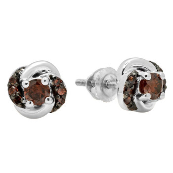 Dazzling Rock Dazzlingrock Collection 0.45 Carat (Ctw) 14K Round Champagne Diamond Ladies Orbit Frame Stud Earrings 1/2 Ct, White Gold 1 Bông tai Dazzling Rock Dazzlingrock Collection 0.45 Carat (Ctw) 14K Round Champagne Diamond Ladies Orbit Frame Stud Earrings 1/2 Ct
