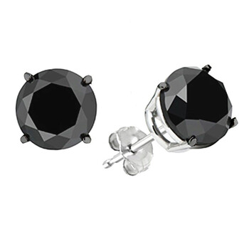 Dazzling Rock Dazzlingrock Collection 2.50 Carat (Ctw) 10K Round Cut Black Diamond Ladies Stud Earrings 2 1/2 Ct, White Gold 2 Bông tai Dazzling Rock Dazzlingrock Collection 2.50 Carat (Ctw) 10K Round Cut Black Diamond Ladies Stud Earrings 2 1/2 Ct