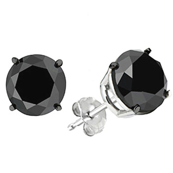 Bông tai Dazzling Rock Dazzlingrock Collection 4.00 Carat (Ctw) 10K Round Cut Black Diamond Ladies Stud Earrings 4 Ct