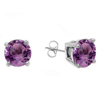 Dazzling Rock Dazzlingrock Collection 14K 5 Mm Each Round Amethyst Ladies Solitaire Stud Earrings, White Gold 1 Bông tai Dazzling Rock Dazzlingrock Collection 14K 5 Mm Each Round Amethyst Ladies Solitaire Stud Earrings