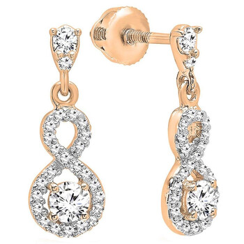 Dazzling Rock Dazzlingrock Collection 0.40 Carat (Ctw) 10K Round White Diamond Ladies Infinity Swirl Dangling Drop Earrings, Rose Gold 1 Bông tai Dazzling Rock Dazzlingrock Collection 0.40 Carat (Ctw) 10K Round White Diamond Ladies Infinity Swirl Dangling Drop Earrings