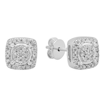 Dazzling Rock Dazzlingrock Collection 0.20 Carat (Ctw) 14K Round White Diamond Ladies Cluster Style Stud Earrings 1/5 Ct, White Gold 1 Bông tai Dazzling Rock Dazzlingrock Collection 0.20 Carat (Ctw) 14K Round White Diamond Ladies Cluster Style Stud Earrings 1/5 Ct