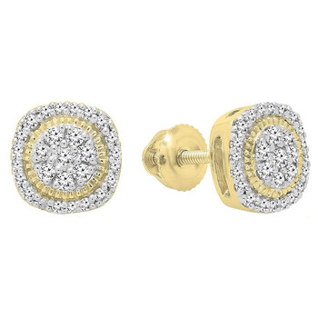 Dazzling Rock Dazzlingrock Collection 0.30 Carat (Ctw) 10K Round White Diamond Ladies Cluster Stud Earrings 1/3 Ct, Yellow Gold 1 Bông tai Dazzling Rock Dazzlingrock Collection 0.30 Carat (Ctw) 10K Round White Diamond Ladies Cluster Stud Earrings 1/3 Ct