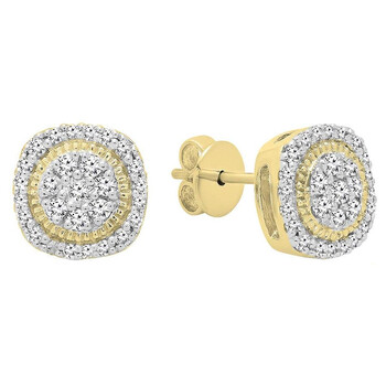 Dazzling Rock Dazzlingrock Collection 0.30 Carat (Ctw) 14K Round White Diamond Ladies Cluster Stud Earrings 1/3 Ct, Yellow Gold 1 Bông tai Dazzling Rock Dazzlingrock Collection 0.30 Carat (Ctw) 14K Round White Diamond Ladies Cluster Stud Earrings 1/3 Ct