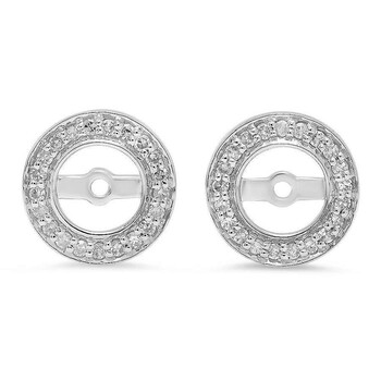 Bông tai Dazzling Rock Dazzlingrock Collection 0.20 Carat (Ctw) 10K Round White Diamond Removable Jackets For Stud Earrings 1/5 Ct