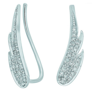 Bông tai Dazzling Rock Dazzlingrock Collection 0.30 Carat (Ctw) 10K Round Cut White Diamond Ladies Crawler Climber Earrings 1/3 Ct