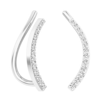 Bông tai Dazzling Rock Dazzlingrock Collection 0.15 Carat (Ctw) Round Cut White Diamond Ladies Crawler Climber Earrings