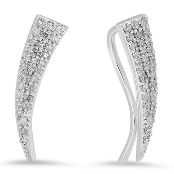 Bông tai Dazzling Rock Dazzlingrock Collection 0.35 Carat (Ctw) 10K Round Cut White Diamond Ladies Crawler Climber Earrings 1/3 Ct