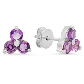 Bông tai Dazzling Rock Dazzlingrock Collection 10K 4 Mm Round Amethyst Ladies Stud Earrings