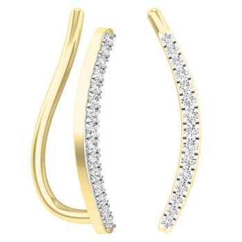 Bông tai Dazzling Rock Dazzlingrock Collection 0.10 Carat (Ctw) 14K Round White Diamond Ladies Crawler Climber Earrings 1/10 Ct