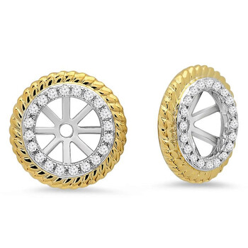 Bông tai Dazzling Rock Dazzlingrock Collection 0.15 Carat (Ctw) 14K White & Round Diamond Two Tone Removable Jackets For Stud Earrings