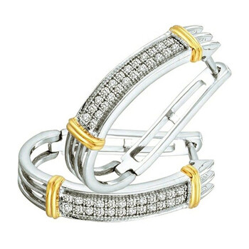 Dazzling Rock Dazzlingrock Collection 0.20 Carat (Ctw) White & Yellow Rhodium Plated 10K Round Diamond Ladies Hoop Earrings 1/5 Ct, White Gold 1 Bông tai Dazzling Rock Dazzlingrock Collection 0.20 Carat (Ctw) White & Yellow Rhodium Plated 10K Round Diamond Ladies Hoop Earrings 1/5 Ct