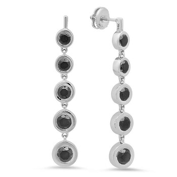 Bông tai Dazzling Rock Dazzlingrock Collection 3.60 Carat (Ctw) 14K Round Black Diamond Ladies Bubble Drop Earrings