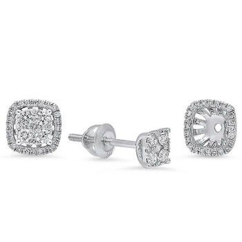 Bông tai Dazzling Rock Dazzlingrock Collection 0.40 Carat (Ctw) 14K Round Diamond Ladies Stud Earrings With Removable Jackets