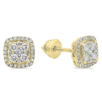 Dazzling Rock Dazzlingrock Collection 0.40 Carat (Ctw) 14K Round White Diamond Ladies Cluster Style Stud Earrings, Yellow Gold 2 Bông tai Dazzling Rock Dazzlingrock Collection 0.40 Carat (Ctw) 14K Round White Diamond Ladies Cluster Style Stud Earrings