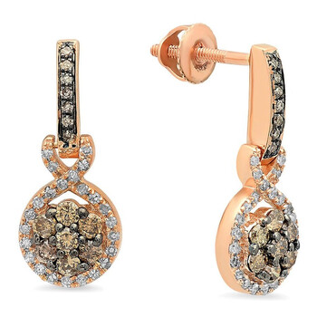 Dazzling Rock Dazzlingrock Collection 0.55 Carat (Ctw) 10K Round Champagne & White Diamond Ladies Dangling Earrings 1/2 Ct, Rose Gold 1 Bông tai Dazzling Rock Dazzlingrock Collection 0.55 Carat (Ctw) 10K Round Champagne & White Diamond Ladies Dangling Earrings 1/2 Ct