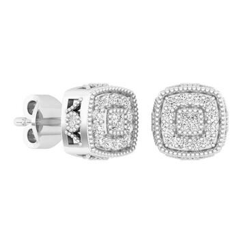 Dazzling Rock Dazzlingrock Collection 0.25 Carat (Ctw) 10K Round White Diamond Ladies Cluster Style Stud Earrings 1/4 Ct, White Gold 1 Bông tai Dazzling Rock Dazzlingrock Collection 0.25 Carat (Ctw) 10K Round White Diamond Ladies Cluster Style Stud Earrings 1/4 Ct