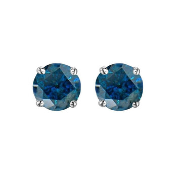 Dazzling Rock Dazzlingrock Collection 0.50 Carat (Ctw) 18K Round Cut Blue Diamond Ladies Stud Earrings 1/2 Ct, White Gold 1 Bông tai Dazzling Rock Dazzlingrock Collection 0.50 Carat (Ctw) 18K Round Cut Blue Diamond Ladies Stud Earrings 1/2 Ct