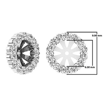 Bông tai Dazzling Rock Dazzlingrock Collection 0.65 Carat (Ctw) 10K Round Cut Diamond Removable Jackets For Stud Earrings