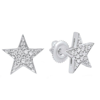 Dazzling Rock Dazzlingrock Collection 0.20 Carat (Ctw) 14K Round White Diamond Ladies Star Shape Fashion Stud Earrings 1/5 Ct, White Gold 2 Bông tai Dazzling Rock Dazzlingrock Collection 0.20 Carat (Ctw) 14K Round White Diamond Ladies Star Shape Fashion Stud Earrings 1/5 Ct