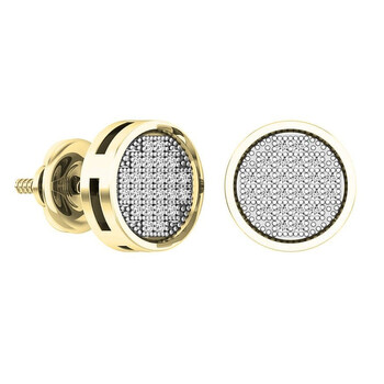 Bông tai Dazzling Rock Dazzlingrock Collection 0.10 Carat (Ctw) 10K Round White Diamond Ladies Circle Cluster Stud Earrings 1/10 Ct