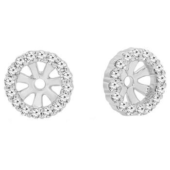 Bông tai Dazzling Rock Dazzlingrock Collection 0.16 Carat (Ctw) 10K Round Cut Diamond Removable Jackets For Stud Earrings