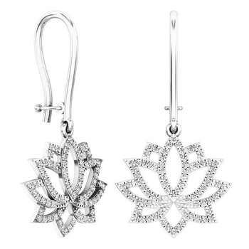 Dazzling Rock Dazzlingrock Collection 0.25 Carat (Ctw) 14K Round White Diamond Ladies Cluster Flower Drop Earrings 1/4 Ct, White Gold 2 Bông tai Dazzling Rock Dazzlingrock Collection 0.25 Carat (Ctw) 14K Round White Diamond Ladies Cluster Flower Drop Earrings 1/4 Ct