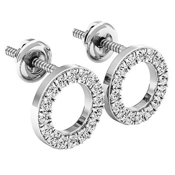 Bông tai Dazzling Rock Dazzlingrock Collection 0.33 Carat (Ctw) 14K Round White Diamond Ladies Circle Shape Stud Earrings 1/3 Ct