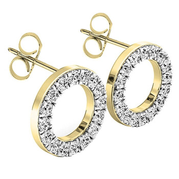 Dazzling Rock Dazzlingrock Collection 0.50 Carat (Ctw) 10K Round White Diamond Ladies Circle Shape Stud Earrings 1/2 Ct, Yellow Gold 1 Bông tai Dazzling Rock Dazzlingrock Collection 0.50 Carat (Ctw) 10K Round White Diamond Ladies Circle Shape Stud Earrings 1/2 Ct
