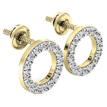 Bông tai Dazzling Rock Dazzlingrock Collection 0.50 Carat (Ctw) 10K Round Cut White Diamond Ladies Circle Shape Stud Earrings 1/2 Ct