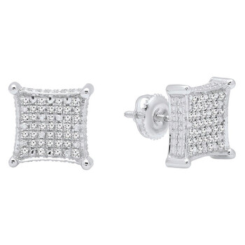 Bông tai Dazzling Rock Dazzlingrock Collection 0.27 Carat (Ctw) Round Diamond Micro Pave Kite Shape Stud Earrings 1/4 Ct