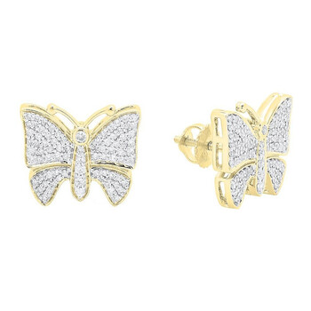 Dazzling Rock Dazzlingrock Collection 0.70 Carat (Ctw) 14K Round White Diamond Ladies Butterfly Stud Earrings 3/4 Ct, Yellow Gold 1 Bông tai Dazzling Rock Dazzlingrock Collection 0.70 Carat (Ctw) 14K Round White Diamond Ladies Butterfly Stud Earrings 3/4 Ct