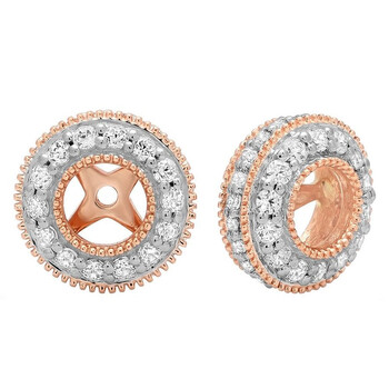 Bông tai Dazzling Rock Dazzlingrock Collection 1.05 Carat (Ctw) 10K Round Cubic Zirconia Removable Jackets For Stud Earrings 1 Ct
