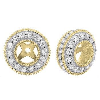 Bông tai Dazzling Rock Dazzlingrock Collection 1.05 Carat (Ctw) 10K Round Cubic Zirconia Removable Jackets For Stud Earrings 1 Ct
