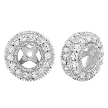 Bông tai Dazzling Rock Dazzlingrock Collection 1.05 Carat (Ctw) 18K Round Cut Cubic Zirconia Removable Jackets For Stud Earrings 1 Ct