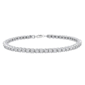 Vòng tay Dazzling Rock Dazzlingrock Collection 0.10 Carat (Ctw) Round Cut White Diamond Ladies Tennis Bracelet 1/10 Ct