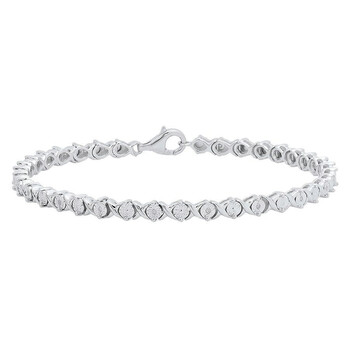 Vòng tay Dazzling Rock Dazzlingrock Collection 0.10 Carat (Ctw) Round Cut White Diamond Ladies Xo Shape Tennis Bracelet 1/10 Ct