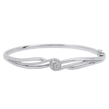 Vòng tay Dazzling Rock Dazzlingrock Collection 0.04 Carat (Ctw) Round Cut White Diamond Ladies Twisted Bangle Bracelet