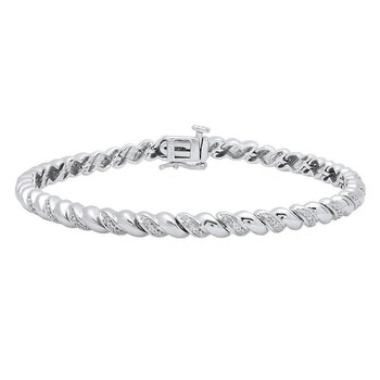 Vòng tay Dazzling Rock Dazzlingrock Collection 0.25 Carat (Ctw) Round White Diamond Ladies Rope Style Tennis Link Bracelet 1/4 Ct
