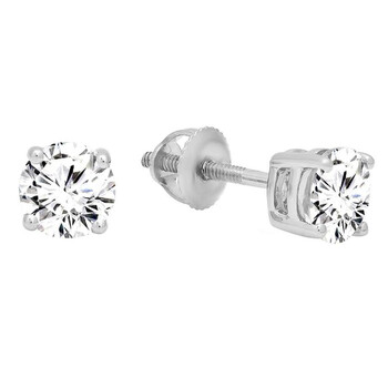 Dazzling Rock Dazzlingrock Collection Igi Certified 0.50 Carat (Ctw) 14K Round Diamond Ladies Solitaire Stud Earrings 1/2 Ct, White Gold 2 Bông tai Dazzling Rock Dazzlingrock Collection Igi Certified 0.50 Carat (Ctw) 14K Round Diamond Ladies Solitaire Stud Earrings 1/2 Ct