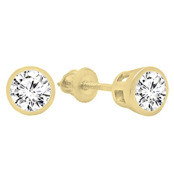 Dazzling Rock Dazzlingrock Collection 1.25 Carat (Ctw) 14K Round Cubic Zirconia Ladies Solitaire Stud Earrings 1 1/4 Ct, Yellow Gold 1 Bông tai Dazzling Rock Dazzlingrock Collection 1.25 Carat (Ctw) 14K Round Cubic Zirconia Ladies Solitaire Stud Earrings 1 1/4 Ct
