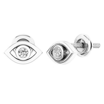Bông tai Dazzling Rock Dazzlingrock Collection 0.08 Carat (Ctw) Round White Diamond Ladies Evil Eye Stud Earrings