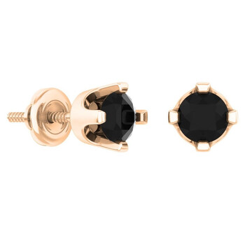 Dazzling Rock Dazzlingrock Collection 0.50 Carat (Ctw) 14K Round Black Diamond Ladies Stud Earrings 1/2 Ct, Rose Gold 2 Bông tai Dazzling Rock Dazzlingrock Collection 0.50 Carat (Ctw) 14K Round Black Diamond Ladies Stud Earrings 1/2 Ct