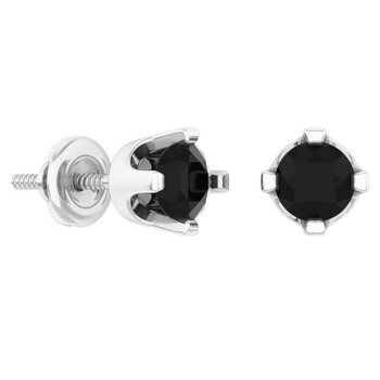 Bông tai Dazzling Rock Dazzlingrock Collection 0.50 Carat (Ctw) 14K Round Black Diamond Ladies Stud Earrings 1/2 Ct