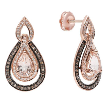 Bông tai Dazzling Rock Dazzlingrock Collection 10K 7X5 Mm Each Pear Morganite